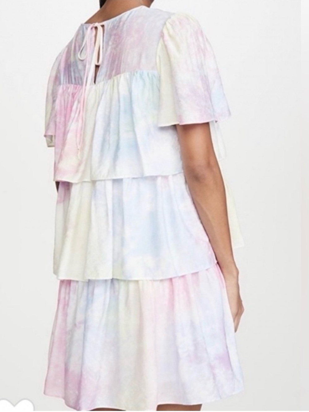 English Factory Multicolor Tiered Tie Dye Printed Shift Dress Women's S Cotton - Picture 3 of 12